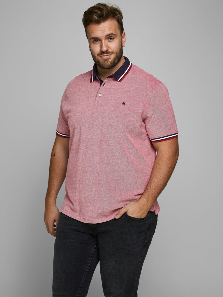 Jack & Jones Plus Size Polo Shirt - Red - 6XL
