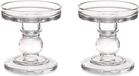 Giftdecor Kaarsen kandelaar van decoratief glas - 2x - voor stompkaarsen - D8.5 x H9 cm