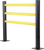 Dancop D-Flexx Modulair veiligheidshek met 3 rails in flexibele kunststof "Delta" - Geel/Zwart - Kruispaal