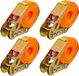 Merkloos Spanbanden met ratel - set van 4 - 5 meter - 500 kg
