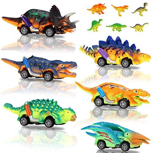 Oderra dinosaurus auto speelgoed, dinosaurus speelgoed 12 packs dinosaurus auto voor cadeau kinderen meisje jongen 3,4,5,6 jaar oud kind auto speelgoed mini dinosaurussen verjaardag speelgoed