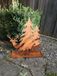 Edelrost assiette décorative avec cerfs et arbres