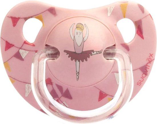 Suavinex Fopspeen - Anatomisch - Latex - 6-18 maanden - Elephant Pink - Ballerina