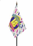 Merkloos / Sans marque Shoppartners Bv Zwaaivlaggen - Happy 18th Birthday - mini vlag - versiering - polyester - 10 x 15 cm