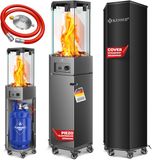 Kesser Terrasstraler / Mobiele Gaskachel / gasverwarming incl. beschermhoes buitenverwarmer mobiele paddenstoelverwarmer vlamverwarming met grondwielen - Donkergrijs