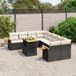 Maison Exclusive - Salon de jardin, 9 pièces, avec coussins, noir, en polyrotin