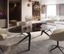 DELIFE Table de salle à manger Edge Ovale Céramique Emperador Extra Lucidato Brun foncé 280x130 Zenthara angulaire Métal Noir