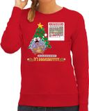 Bellatio Decorations Foute Kersttrui/sweater voor dames -doomsday - rood - kalkoen - kerstfeest XL