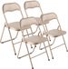Vevor 4 Stuks Opvouwbare Stoel Leren Stoel Draagbare Tuinstoel Kampeerstoel Khaki