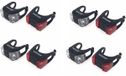 Merkloos / Sans marque 4x Fietslampen set voorlicht en achterlicht 7 x 3 x 2 cm - silicone / waterdicht - fietslampensetje - koplamp en achterlamp