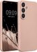 kwmobile metallic telefoonhoesje van TPU - geschikt voor Samsung Galaxy S25 - Flexible case voor smartphone - In metallic roségoud