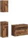 vidaXL - 3-delig - badkamerkast - set - UTRECHT - Oud - hout - Bewerkt - hout
