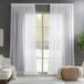 Deconovo Vitrages met Plooiband, 140x229 cm, 2 Stuks, Wit
