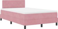 vidaXL - LED Boxspring Bed met Matras Roze 120 x 190 cm Fluweel