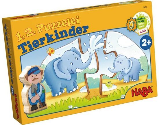 Haba Puzzel - 1 2 puzzel mee – Dierenkinderen