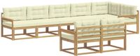 vidaXL - Bank loungeset - Wit en crèmekleurig - Polyester