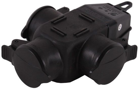 Fluxon Verdeelstekker rubber - 253V - Stekker 3 voudig - Stekkerdoos