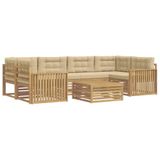 vidaXL - Buiten - bank - set - 7 - st - Wit - en - Beige