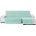 ECOMMERC3 Elastische bankhoes voor chaise longue, normaal rechts, chaise long, mintgroen, met verstelbare elastieken, compatibel met hoekbanken links of rechts