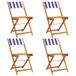 VidaXL Tuinstoel Terras Gecapitonneerde zitting Acaciahout, Polyester Blauw, Wit