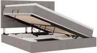 vidaXL LED-opbergbed met matras Taupe 160 x 200 cm Stof