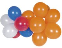 Top1Toys Globos Ballonnen set 100 stuks rood wit blauw oranje latex feestdecoratie