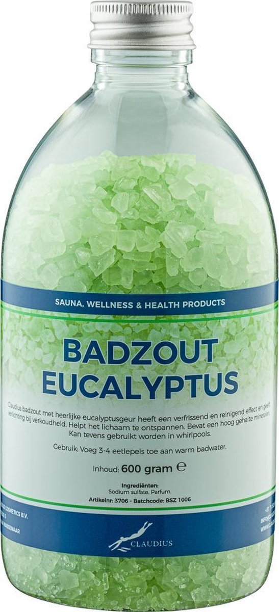 Claudius Cosmetics B.V. Badzout Eucalyptus - 600 gram - Set van 6 stuks