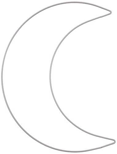 RAYHER 24124000 draad halve maan, 19,5 x 25 cm, maan van metaaldraad, draadmaan, vorm om te wikkelen, knutselen, decoreren, zilver