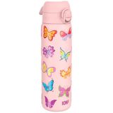 ION8 Lichtgewicht Stalen Waterfles, 600 ml/20 oz, Zonder Isolatie, Lekvrij, Makkelijk te Openen, Veilige Vergrendeling, Vaatwasserbestendig, Hygiënische Flipcover, Draaggreep, Duurzaam, Vlinders