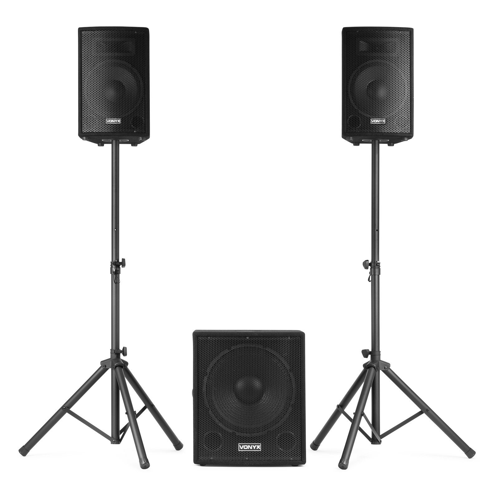 Vonyx VX1015BT 1000W Black Bluetooth Speaker Set