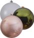 Decoris Kaemingk B.V. Kerstversieringen set van 6x grote kunststof kerstballen groen-wit-roze 14 cm glans