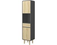 Vicco Arla Badkamermeubels – 40 x 161 cm Antraciet/eiken