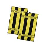 Borussia Dortmund Unisex Bvb-kwaliteitshanddoeken (2 stuks) gastenhanddoek met blokstrepen, zwart/geel, 50 x 30 1 cm EU