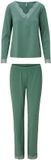 LingaDore Vrouwen Pyjama Lange Mouw Effen Groen Marl M