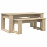 vidaXL Koffietafel set, 2 stuks, Sonoma eikenhout, 100 x 50 x 42 cm
