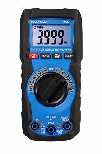 Peaktech P 1041 - TRMS digitale multimeter 4.000 counts, auto Range, spanning, stroom, weerstand, capaciteit en continuïteitstester, 600V - CAT III