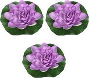 Merkloos Drijvende kunst waterlelie bloemen - 3x - Paars - Diameter 18 cm