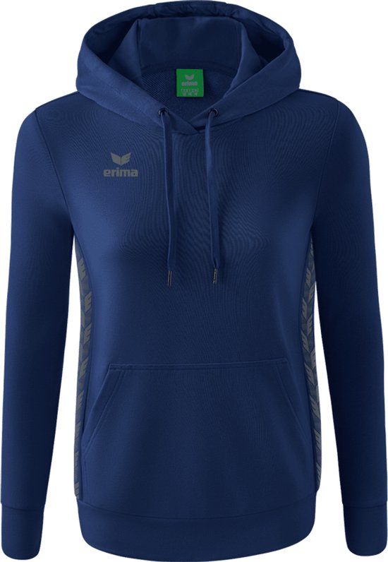 Erima Essential Team Sweatshirt Met Capuchon Dames - New Navy / Slate Grey - Maat 40