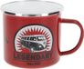 BRISA VW Collection - Volkswagen Grote emaille koffiemok met kleurrijke motieven (500 ml) (vintage logo/rood)