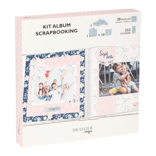 DRAEGER PARIS 1886 Paris Scrapbooking Kit - Fotoalbum 24x22cm met zakken, papier en stickers - met geschenkdoos