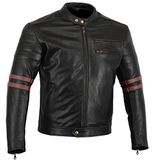 Bikers Gear De Rocker Motorfiets Zwart Lederen Cafe Racer Jas CE1621-1 PU Armour, OxBlood UK 40 EU 50 Large