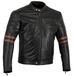 Bikers Gear De Rocker Motorfiets Zwart Lederen Cafe Racer Jas CE1621-1 PU Armour, OxBlood UK 40 EU 50 Large
