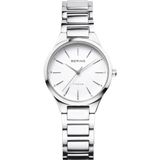 Bering 15630-704 Dames Polshorloge - Titanium - Zilverkleurig - Wit - Saffierglas - Quartz