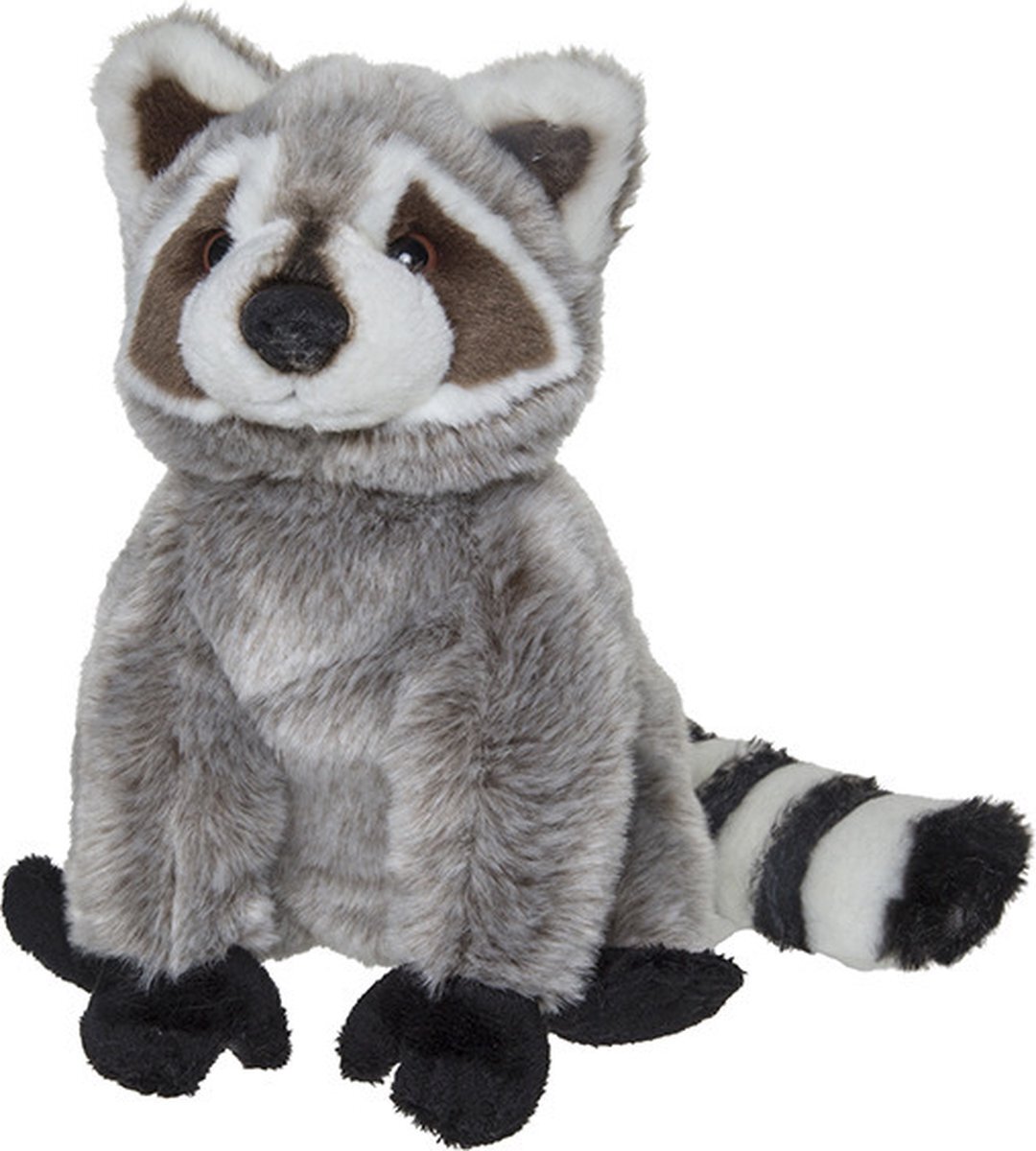 Nature Planet Pluche Wasbeer knuffel van 22 cm - Dieren speelgoed knuffels cadeau - Wasberen Knuffeldieren/beesten