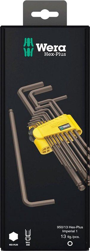 Wera 950/13 Hex-Plus Imperial 1 Inbus Haakse schroevendraaierset 13-delig