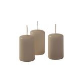 Cereria di Giorgio Risthò kaarsen diameter 4 cm hoogte 7 - taupe - verpakking van 12 stuks