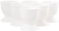 Merkloos / Sans marque Eierdopjes kunststof set a 6 stuks wit