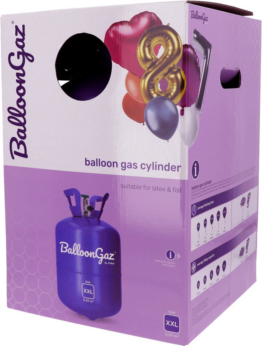 Balloon Gaz - Helium Tank XXL - 85 Ballonnen - Paars - 25205