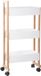 5five Keuken trolley 3-laags - bamboe hout - wit/bruin - 41 x 20 x 80 cm - badkamer