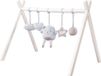 roba Babygym Style Lichtblauw + Aanhanger - Speelboog van Wit Gelakt Hout